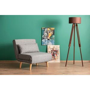 Fotoliu extensibil, Futon, 859FTN2330, Metal , Gri deschis imagine