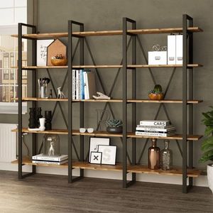 Biblioteca ML4, Locelso, 219.6x34x180 cm, maro imagine