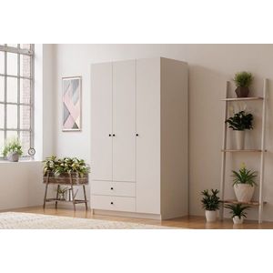 Dulap pentru haine, Rabi, Rb-066, 90x180x45 cm, PAL, Alb mat imagine