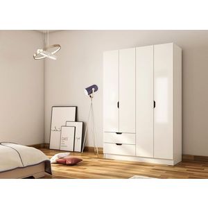 Dulap pentru haine, Rabi, Rb-156, 120x180x45 cm, PAL, Alb mat imagine