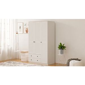 Dulap pentru haine, Rabi, Rb-062, 105x184x52 cm, PAL, Alb mat imagine