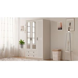 Dulap pentru haine, Rabi, Rb-073, 105x184x52 cm, PAL, Alb mat imagine