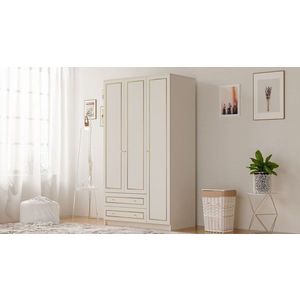 Dulap pentru haine, Rabi, Rb-076, 105x180x52 cm, PAL, Alb mat imagine