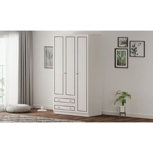Dulap pentru haine, Rabi, Rb-093-01, 105x180x52 cm, PAL, Alb mat imagine
