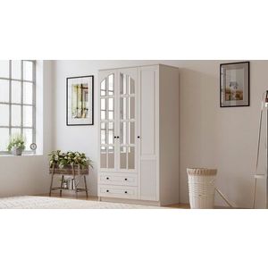 Dulap pentru haine, Rabi, Rb-110, 105x184x52 cm, PAL, Alb mat imagine