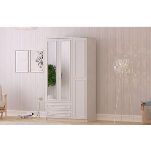 Dulap pentru haine, Rabi, Rb-186, 105x182x52 cm, PAL, Alb mat imagine