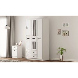 Dulap pentru haine, Rabi, Rb-168-01-008, 105x184x52 cm, PAL, Alb mat imagine