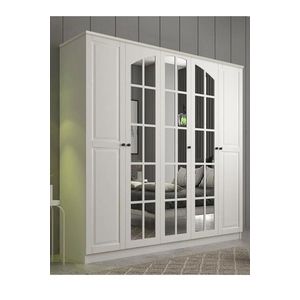 Dulap pentru haine, Rabi, Rb-017, 175x210x52 cm, PAL, Alb mat imagine