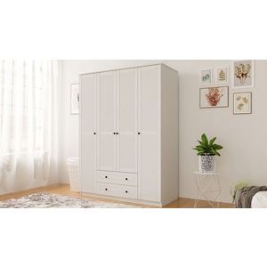 Dulap pentru haine, Rabi, Rb-063-01, 140x210x52 cm, PAL, Alb mat imagine