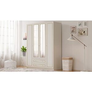 Dulap pentru haine, Rabi, Rb-079-01, 140x180x52 cm, PAL, Alb mat imagine