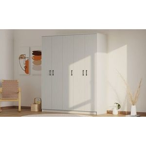 Dulap pentru haine, Rabi, Rb-185-04, 175x184x52 cm, PAL, Alb mat imagine