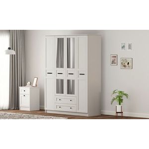 Dulap pentru haine, Rabi, Rb-168-01-011, 140x210x52 cm, PAL, Alb mat imagine