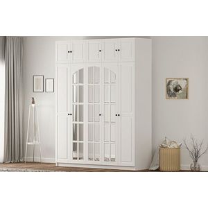 Dulap pentru haine, Rabi, Rb-185-14, 175x240x52 cm, PAL, Alb mat imagine