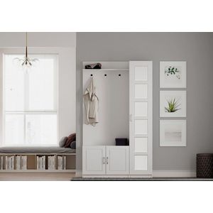 Cuier de perete, Rabi, Rb-054, 120x200x35 cm, PAL, Alb mat imagine