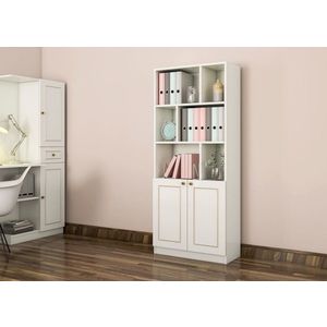 Corp biblioteca, Rabi, Rb-089, 70x180x33 cm, PAL, Alb mat imagine