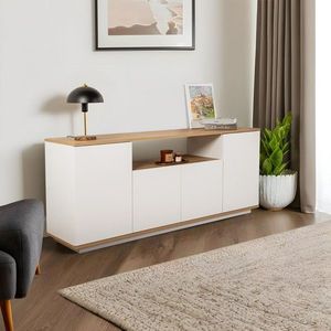 Consola, Lorena, Arista, 180x75x44 cm, PAL, Alb / Stejar Cadiz imagine