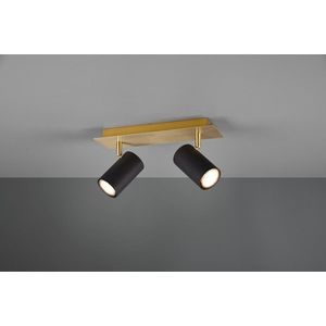 Plafoniera Marley, TRIO, 30x9x15 cm, 35W, 2x GU10, metal, negru/auriu imagine