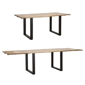 Masa extensibila Edge, Mauro Ferretti, 280-180 x 90 x 77 cm, lemn de mango/fier, maro/negru imagine