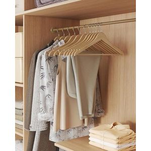 Set 30 umerase subtiri din lemn, Songmics, 43x0.8x21 cm, lemn de mesteacan, natural imagine