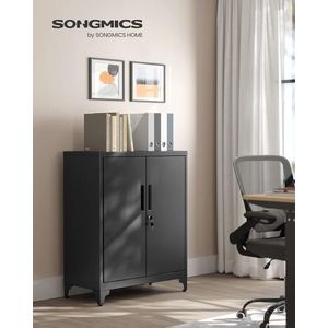 Dulap metalic pentru birou, Songmics, 80x40x90 cm, otel, negru imagine
