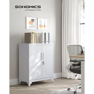 Dulap metalic pentru birou, Songmics, 80x40x90 cm, otel, gri mat imagine