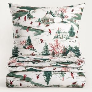 Lenjerie de pat dubla Cortina, Homla, 3 piese, 160x200 cm, bumbac, multicolor imagine