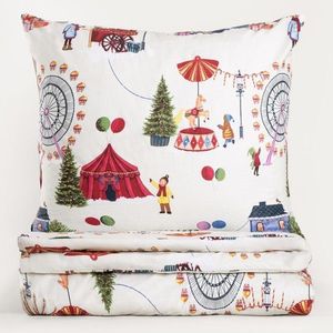 Lenjerie de pat dubla Circus Joy, Homla, 3 piese, 160x200 cm, bumbac, multicolor imagine