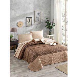 Cuvertura Single 155x200 cm, Creative - Brown, Eponj Home, 65% bumbac/35% poliester imagine