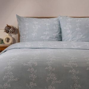 Lenjerie de pat King Size, Heavenly, Homla, 3 piese, 200x220 cm, bumbac, albastru/alb imagine