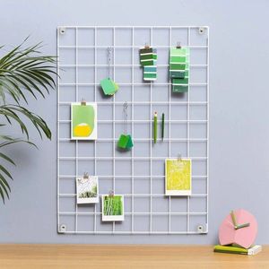 Decoratiune de perete, WR001, Metal, Cu 10 agatatori, Alb imagine