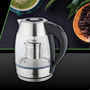 Fierbator electric cu filtru ceai Fram, 1850-2200W, 1.8L, argintiu/negru imagine