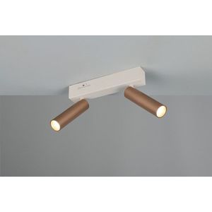 Plafoniera Ambala, TRIO, 26x4x17.5 cm, 5.5W, 2x SMD, metal, alb/aramiu imagine