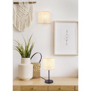 Lampa de masa Aimee, RL, 17.5x37 cm, 10W, 1x E27, metal, negru mat/bej imagine