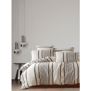 Lenjerie de pat dubla, Astana - Beige, Black, EnLora Home, Bumbac;Poliester imagine