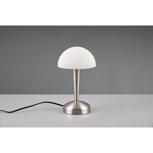 Lampa de masa Canaria, RL, 15x26.5 cm, 4.9W, 1x E14, metal, nichel mat/ alb imagine