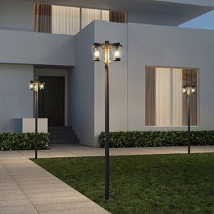 Lampadar de exterior Cavado, TRIO, 44.6x220 cm, 40W, 3x E27, aluminiu, antracit imagine