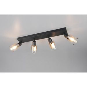 Plafoniera Cadiz, RL, 58.5x8.5x17 cm, 10W, 4x E14, metal, negru mat imagine