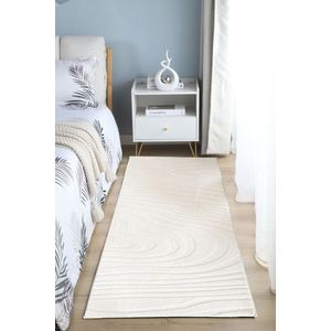 Covor 3D cu model in relief, Wave, Heinner, 80x150 cm, poliester, crem imagine