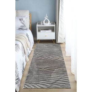 Covor 3D cu model in relief, Wave, Heinner, 80x150 cm, poliester, gri imagine