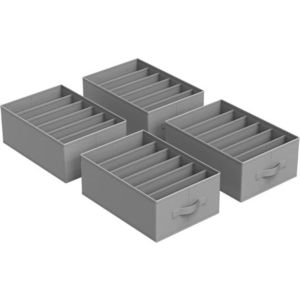 Set 4 organizatoare pentru sertar, Songmics, cu 6 compartimente, 42x30x17 cm, gri imagine