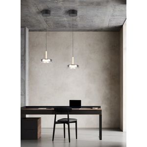 Lustra Celeste, TRIO, 22x200 cm, 10W, 1x SMD LED, metal, negru/gri imagine