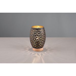 Lampa de masa Bidar, RL, 15x21.5 cm, 28W, 1x E27, metal, negru/natur imagine