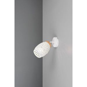 Aplica de perete Bidar, RL, 12x10 cm, 10W, 1x E14, metal, alb mat/natur imagine