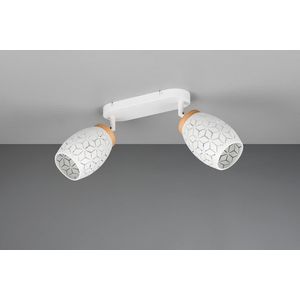 Plafoniera Bidar, RL, 28x12x27 cm, 10W, 2x E14, metal, alb mat/natur imagine