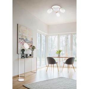 Plafoniera Bidar, RL, 58x27 cm, 10W, 3x E14, metal, alb mat/natur imagine