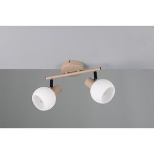 Plafoniera Boba, RL, 25x10x18.5 cm, 10W, 2x E14, metal, bej inchis/alb imagine