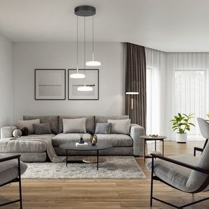 Lustra Celeste, TRIO, 35x200 cm, 7.5W, 3x SMD LED, metal, negru/alb imagine