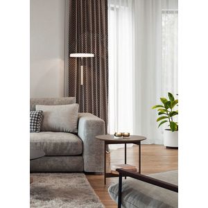 Lampadar Celeste, TRIO, 33x160 cm, 15W, 1x SMD LED, metal, negru/alb imagine