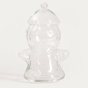 Recipient cu capac pentru biscuiti Tinsel, Homla, 18.5x33.5 cm, sticla, transparent imagine