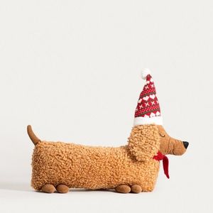 Perna decorativa Bassotto, Homla, 64x11x60 cm, poliester, maro imagine